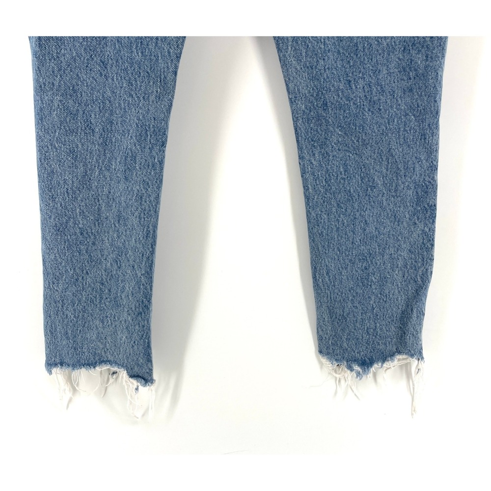 AGOLDE Riley High Rise Straight Leg Jeans Blue Womens Size 24 Rigid Hem Designer - Picture 9 of 12